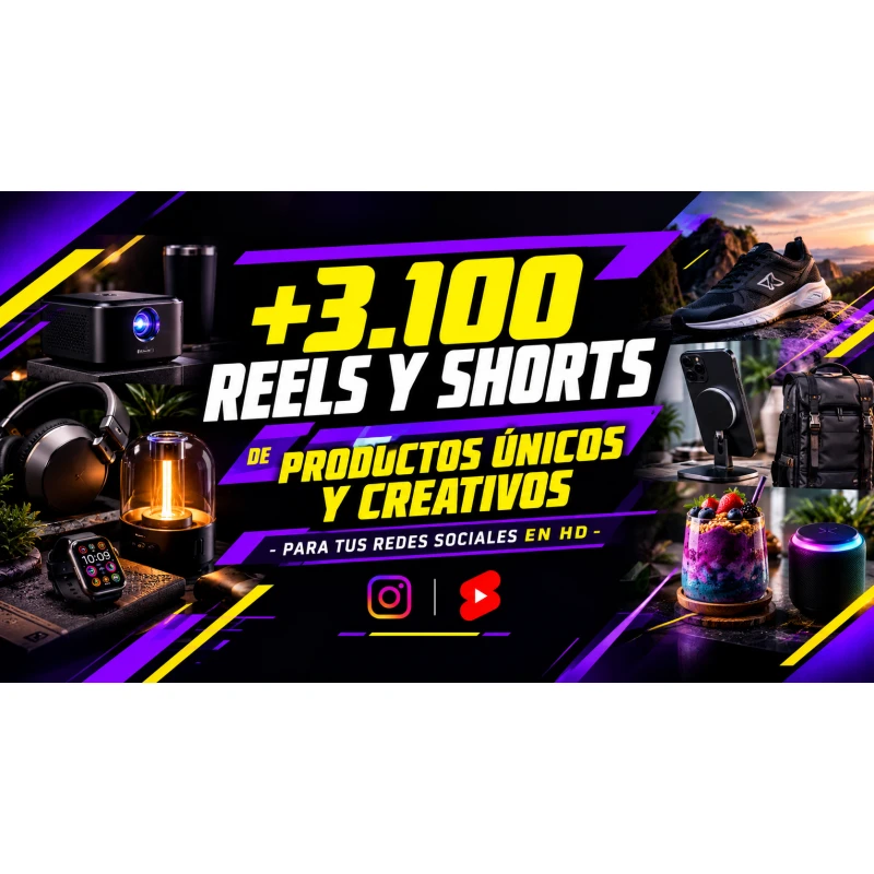 +3.100 Reels y Shorts de PRODUCTOS INCREÍBLES Y ORIGINALES – HD para tus Redes Sociales