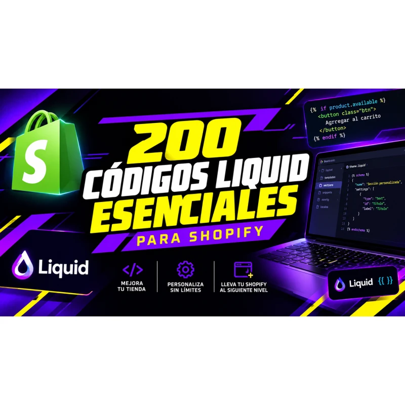 200 Códigos Liquid Esenciales para Shopify